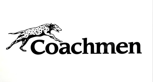 Black coachmen decal with dog - black,